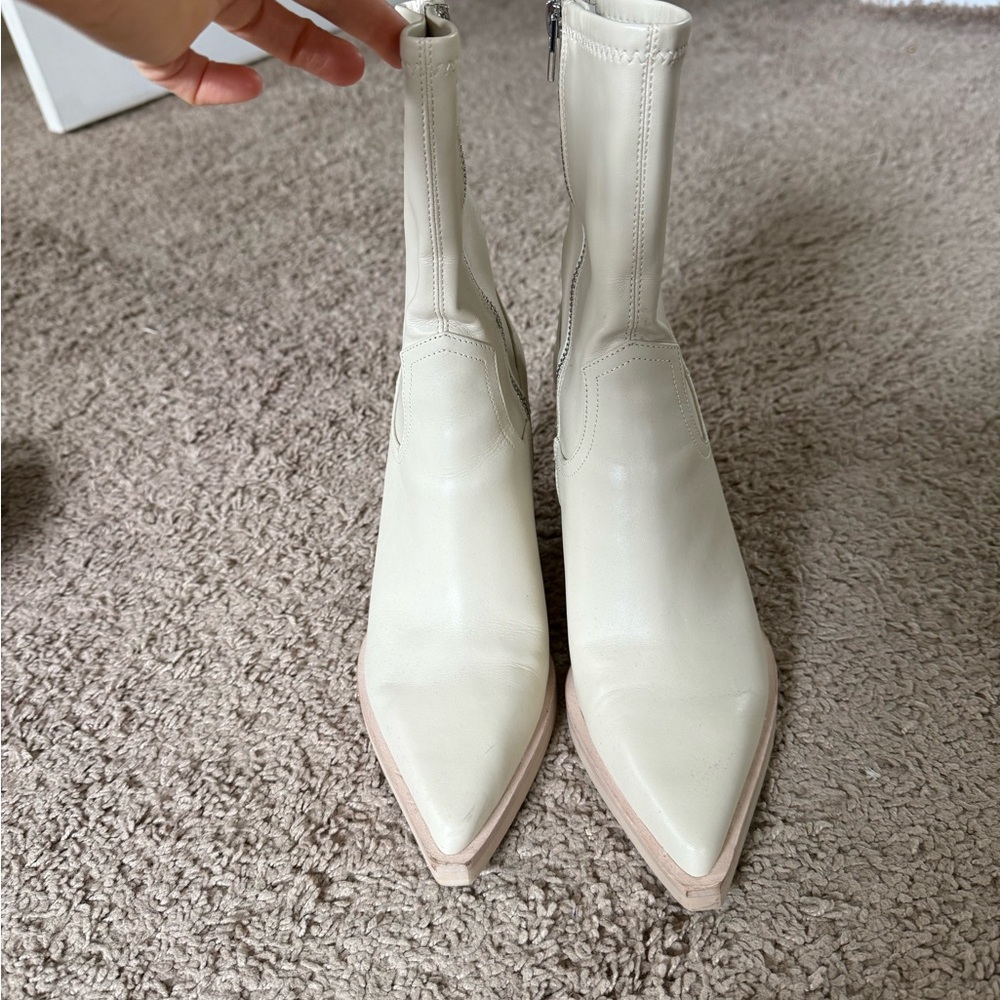 Dolce Vita Boyd Cream Pointed-Toe Ankle Booties